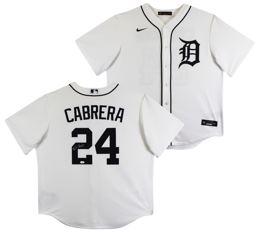 Tigers Miguel Cabrera Authentic Signed White Nike Jersey
