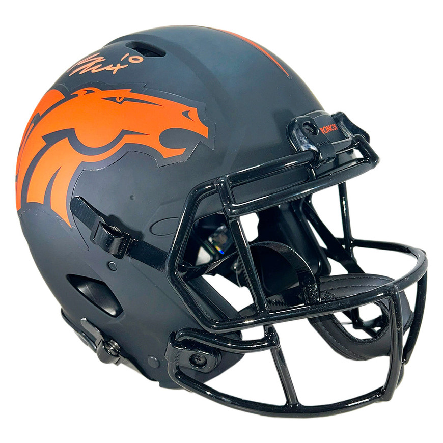 broncos football helmet pumpkin Denver NFL Team Helmet-Style Premium Felt Wall Banner lantern face and logo graphic helmet inflates in seconds Bo Nix Signed Denver Broncos