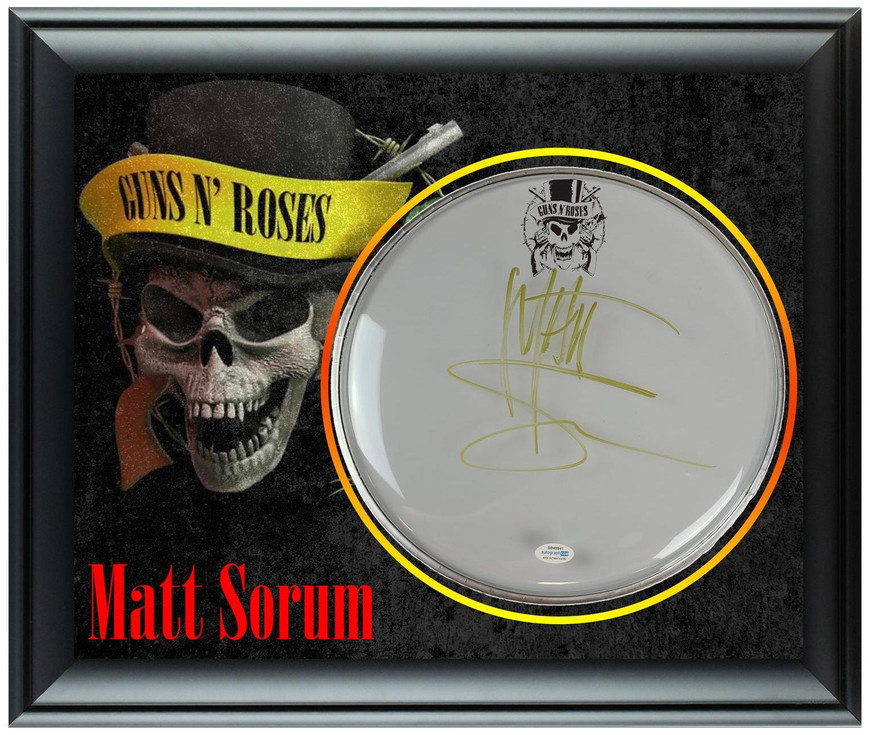 Guns N Roses Matt Sorum Autographed Custom Framed Drum Head