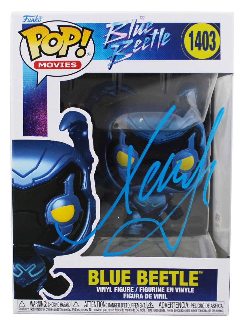 Xolo Mariduena Signed Blue Beetle #1403 Funko Pop Vinyl Figure PSA