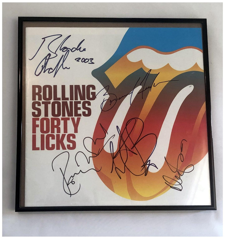 Rolling Stones Signed 2003 40 Licks Framed Booklet Album Tour Book
