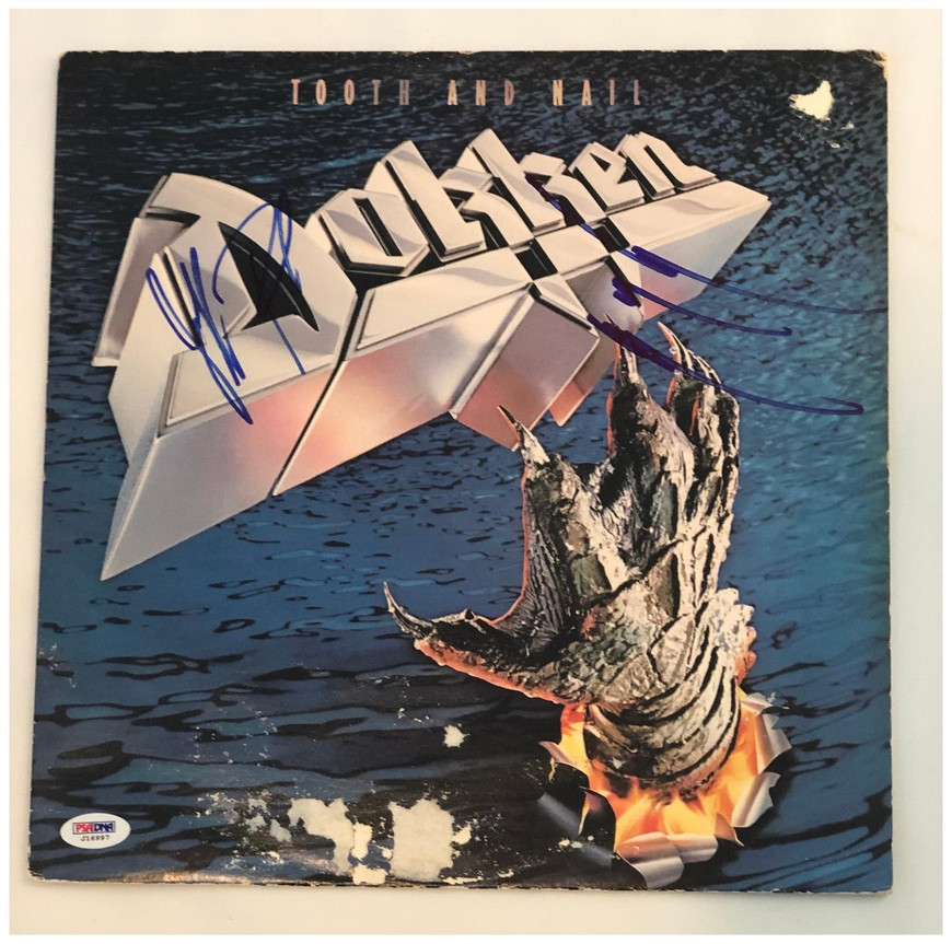 Dokken Tooth And Nail Signed Vinyl Album Lp PSA -