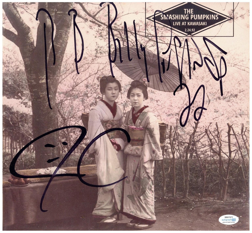 Smashing Pumpkins Autographed Live At Kawaski 2x LP Vinyl Record