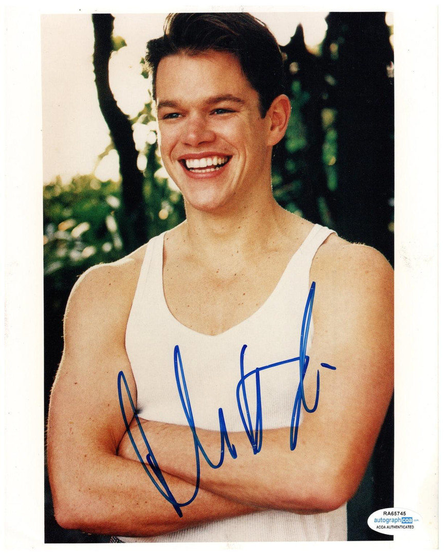 Matt Damon 直筆サイン入り写真 COA付 Matt Damon Autograph Autographed 8x10 Photo Vintage Full Signature