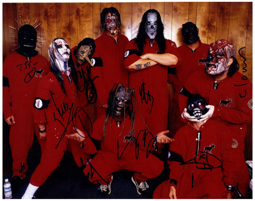 Slipknot Full Band Signed Autographed 11x14 Photo ACOA -