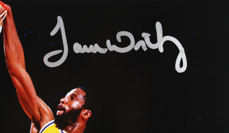 Lakers James Worthy Authentic Signed 16x20 Vertical Dunk Photo BAS