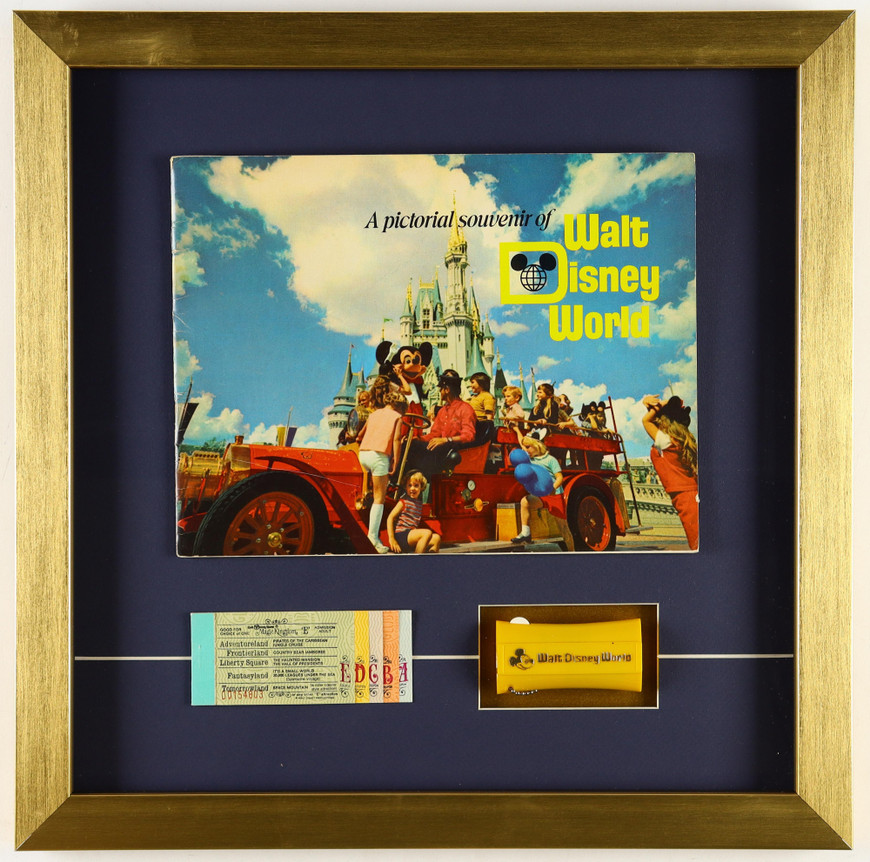 Vintage Disney World Memorabilia Display - (Signed Book)