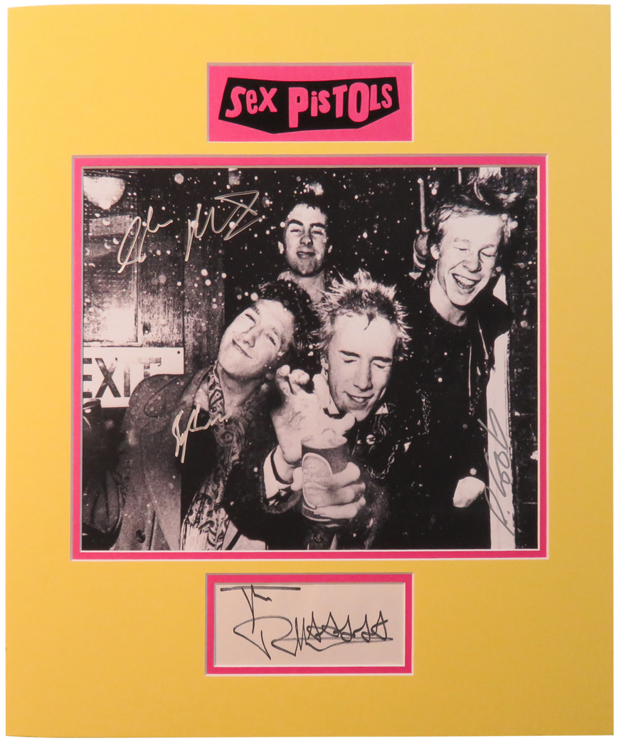 Sex Pistols Signed Matted Display - Sex Pistols (Signed Sheet Music)