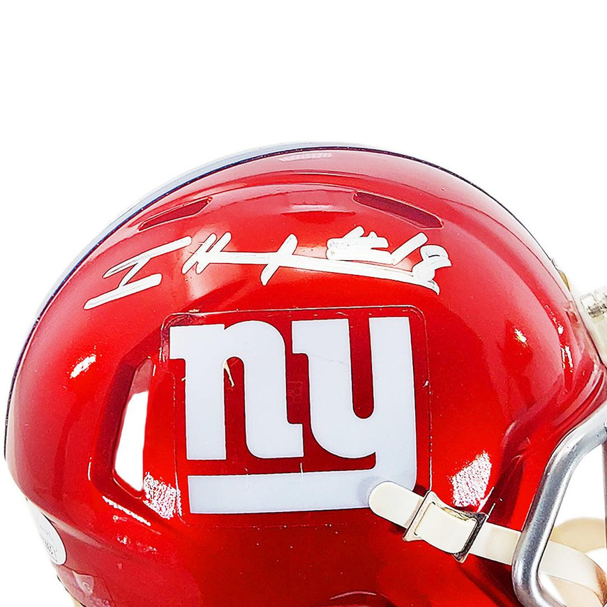 Isaiah Hodgins Signed New York Giants Flash Speed Mini Football Helmet JSA