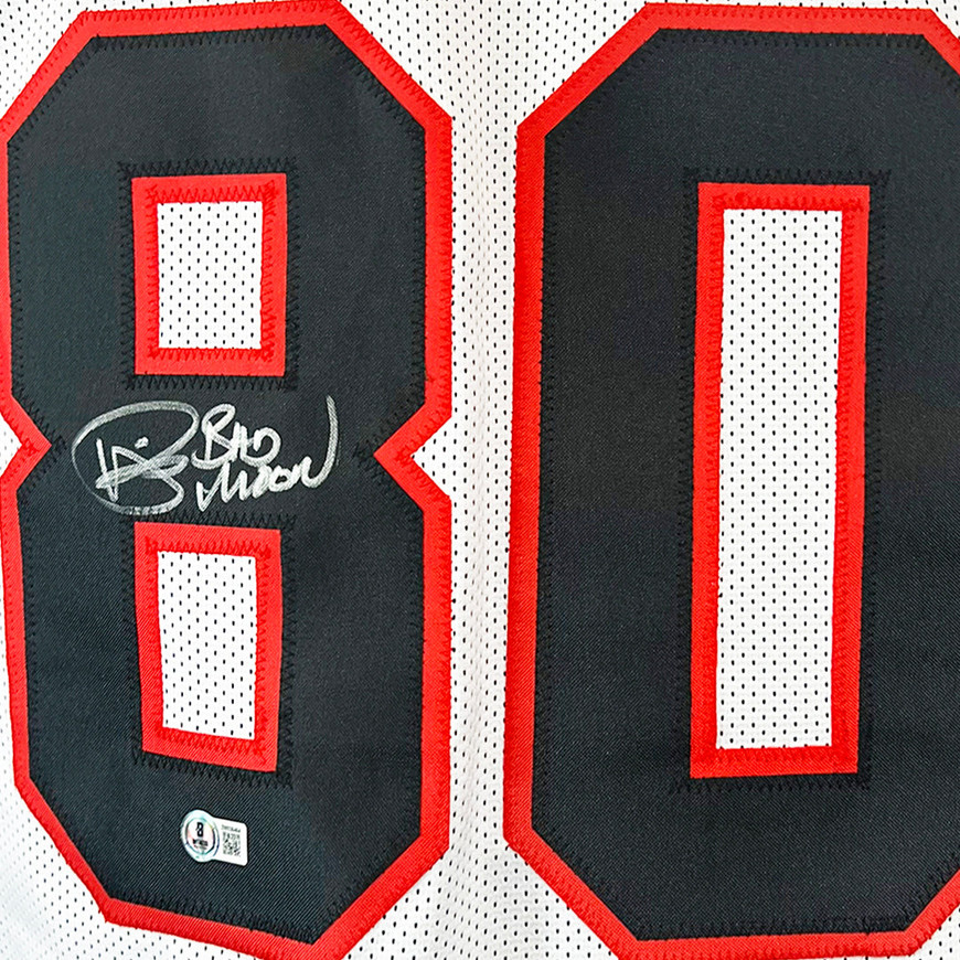 Andre Rison Signed Bad Moon Inscription Atlanta White Football Jersey ...