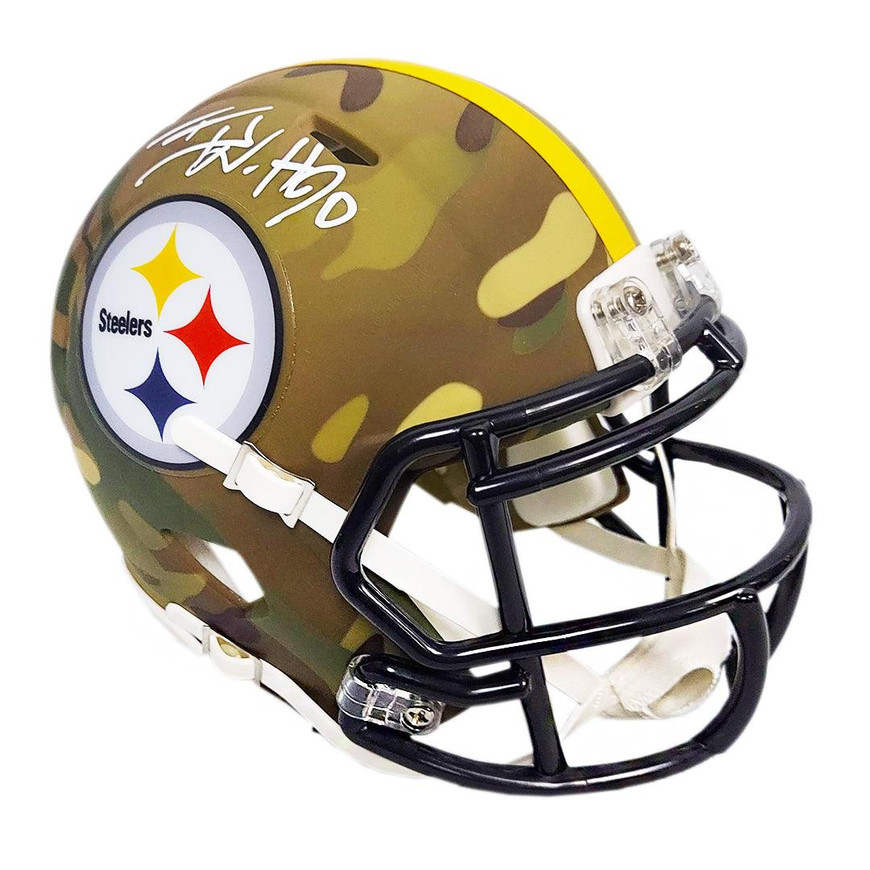 TJ Watt Signed Pittsburgh Steelers Camo Speed Mini Football Helmet ...