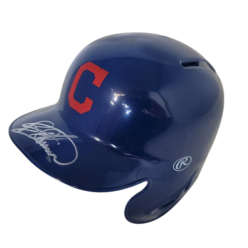 Bartolo Colon Signed Cleveland Indians Mini MLB Baseball Batting