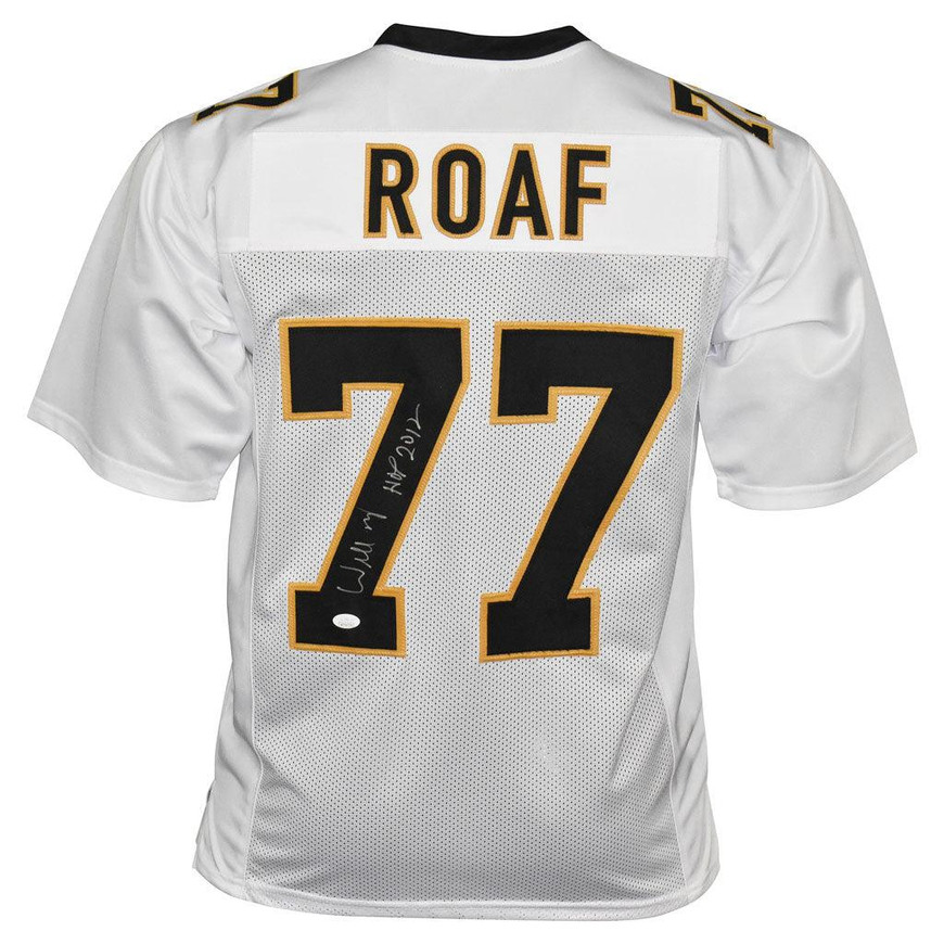 Willie Roaf Signed HOF 12 Inscription New Orleans Pro White
