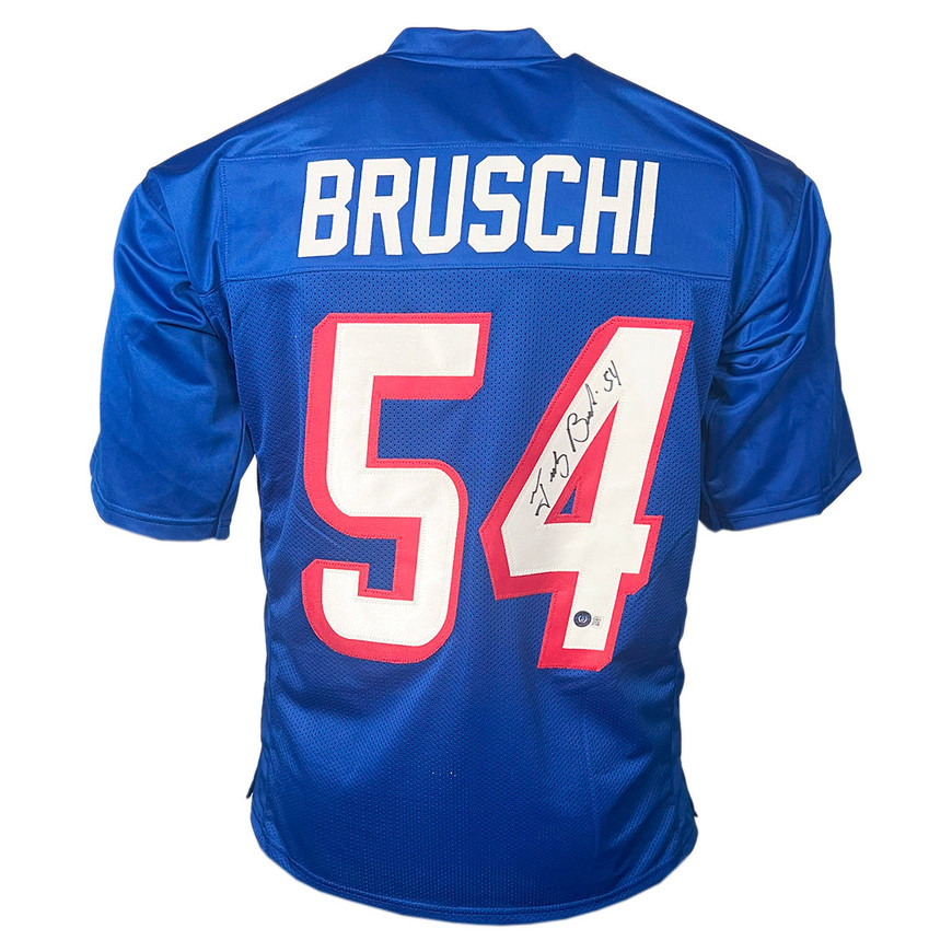 ★ＵＳオリジナル盤★『プレジャー・プリンシプル』パーレット Tedy Bruschi Signed New England Royal Blue Football Jersey (Beckett) -