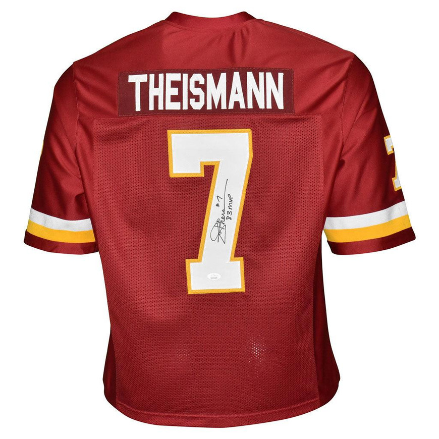 Joe Theismann Signed 83 MVP Inscription Washington Pro Red