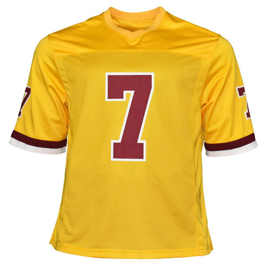 Joe Theismann Signed 83 MVP Inscription Washington Pro Yellow