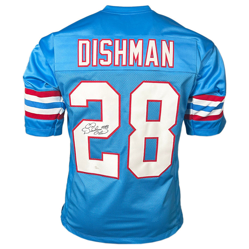 Cris Dishman Signed Houston light Blue Football Jersey (JSA) -