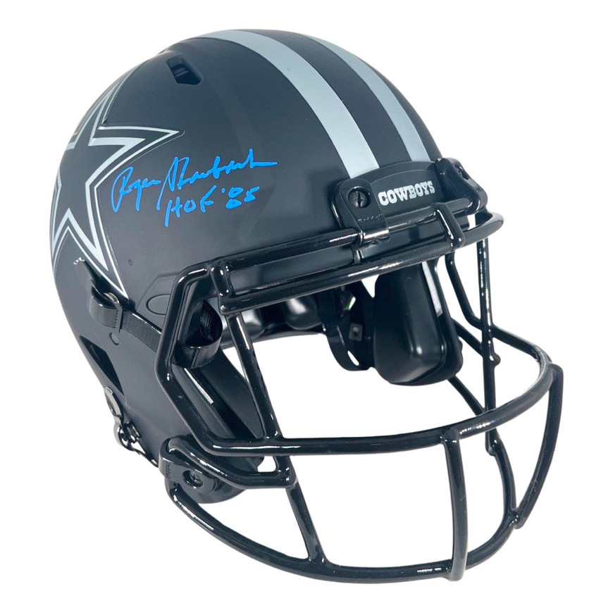 Roger Staubach Signed HOF 85 Inscription Dallas Cowboys Authentic