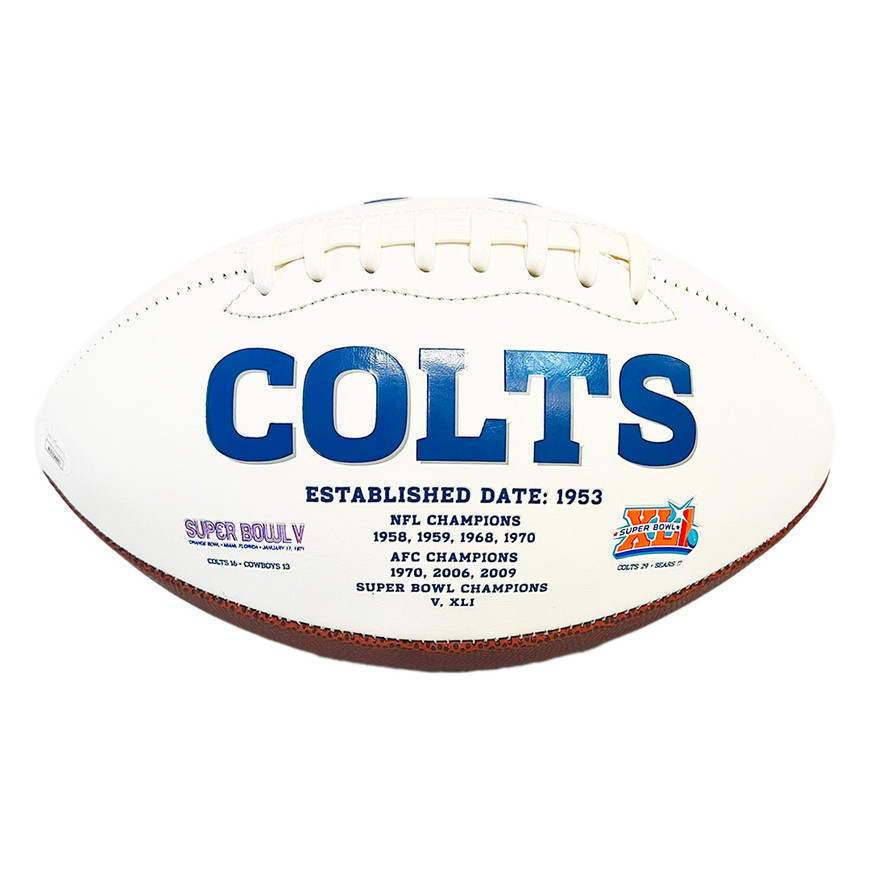 Robert Mathis Signed Indianapolis Colts Official NFL Team Logo White  Football (JSA)