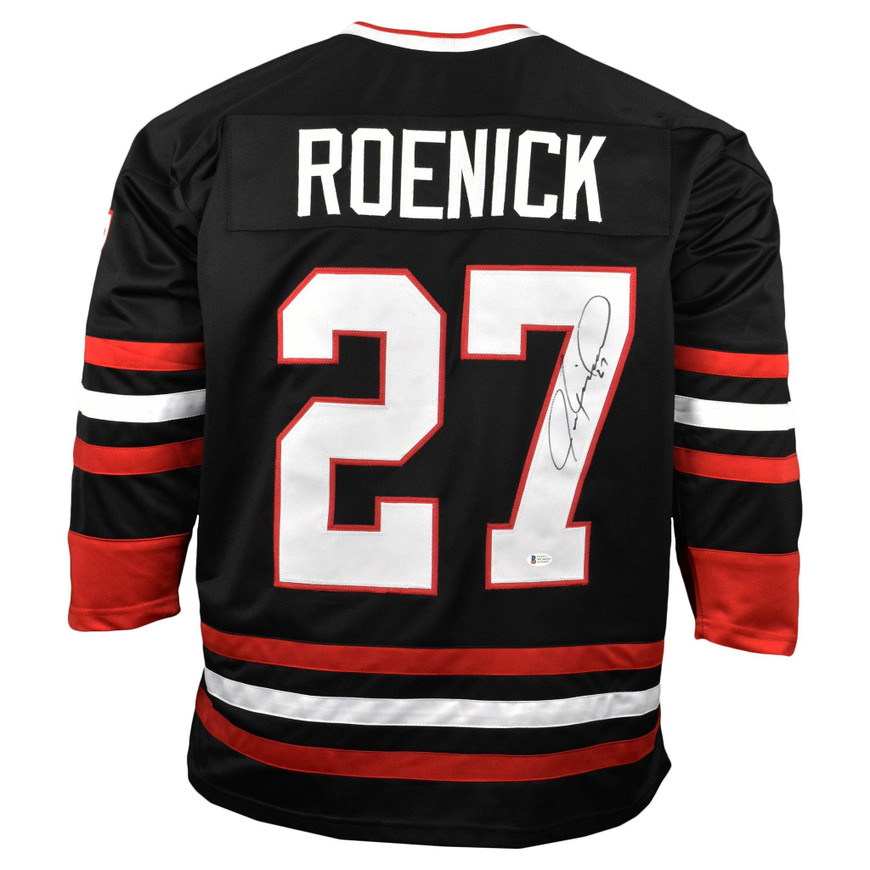 バラ売りOK 旧デザイン Jリーグ チーム ミニフラッグ Jeremy Roenick Signed Chicago Black Hockey Jersey (JSA) -