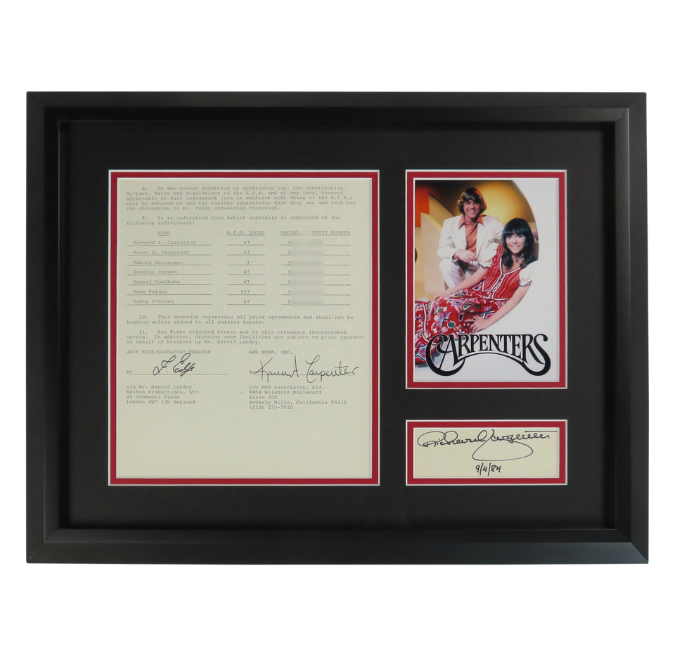 THE CARPENTERS Signed Autographed Photo COA Hologram