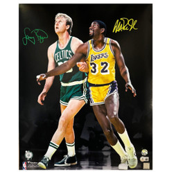 Larry BIRD & Magic JOHNSON Boston Celtics LA Lakers Dual Signed & Fram – Wicked Memorabilia Store