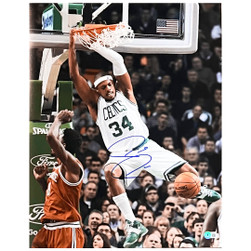 Paul Pierce Signed Boston Dunking Basketball 16x20 Photo (Beckett) -