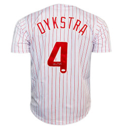フィリーズ　キンブレル　 サイン ユニフォーム ホログラム　MLB Lenny Dykstra Signed Philadelphia White Pinstripe Baseball Jersey