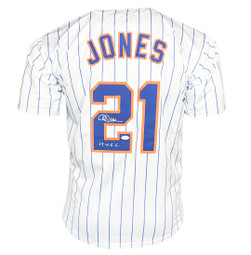 Cleon Jones Signed WSC Inscription New York Pinstripe