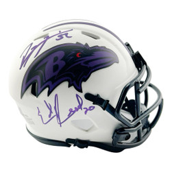 Ed Reed Ray Lewis Signed Baltimore Ravens Lunar Eclipse Mini Football ...