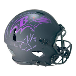 Ray Lewis Joe Flacco Signed SB MVP Inscription Baltimore