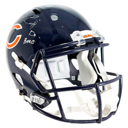 bunker hill bears football helmet Brian Urlacher and Lance Briggs Signed HOF 18, Da Bears Inscriptions  Chicago Bears Speed Full-Size Replica Football Helmet (Beckett) -