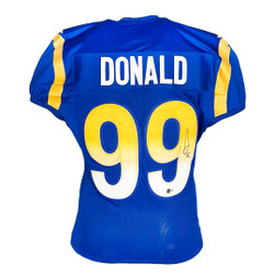 Aaron Donald Signed Los Angeles Blue Game Style Football Jersey