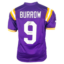 Joe Burrow Signed Heisman 19 Inscription LSU College Purple Football Jersey  (Beckett) - Main Image