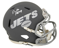 Jets Darrelle Revis Authentic Signed Slate Speed Mini Helmet BAS
