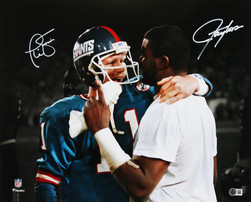 プロレス ストラングラー・ルイス 直筆サイン入り写真 Giants Lawrence Taylor & Phil Simms Signed 16x20 Horizontal