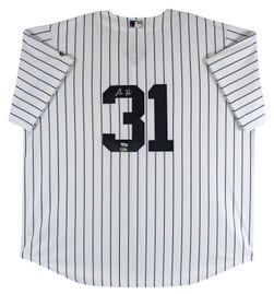 Yankees Aaron Hicks Authentic Signed White Pinstripe Majestic