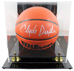 Rockets Clyde Drexler Authentic Signed Wilson Basketball w/ Case