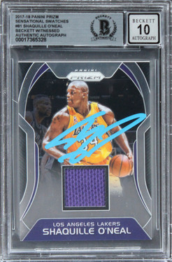 Lakers Shaquille O'Neal Signed 2017 Panini Prizm SS #81 Card Auto