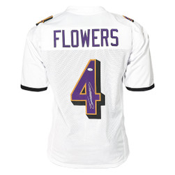 Zay Flowers Signed Baltimore White Football Jersey (JSA) -