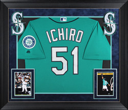 Mariners Ichiro Suzuki Authentic Signed Teal Majestic Framed