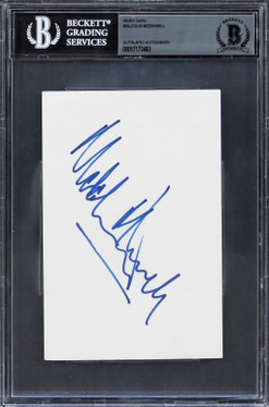 Malcolm McDowell A Clockwork Orange Authentic Signed 4x6 Index
