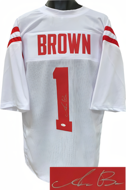 A.J. Brown Signed White Custom Stitched College Football Jersey Xl  Jsa Signature Debut Hologram #Sd71273