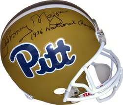 Johnny Majors Signed Pittsburgh Panthers Riddell Fs Rep Helmet 1976 National Champions  Jsa