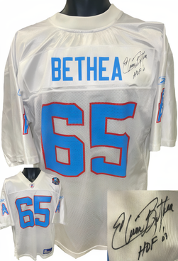 Elvin Bethea Signed Houston Oilers Reebok Nfl Equipment Rep Jersey