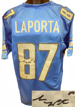 Sam La Porta Signed Detroit Blue Custom Stitched Pro Style