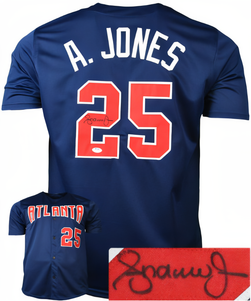 Andruw Jones Signed Navy Custom Stitched Pro Baseball Jersey Xl Jsa ...
