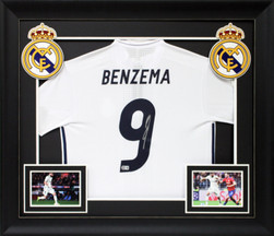 Real Madrid Karim Benzema Authentic Signed White Adidas Framed