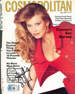 Claudia Schiffer Signed Cosmopolitan Magazine Cover April 1993 BAS