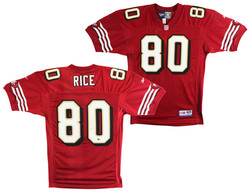 Proline Jerry Rice 49ers Jerry Rice Authentic Signed Red Reebok NFL Proline Jersey BAS # ...